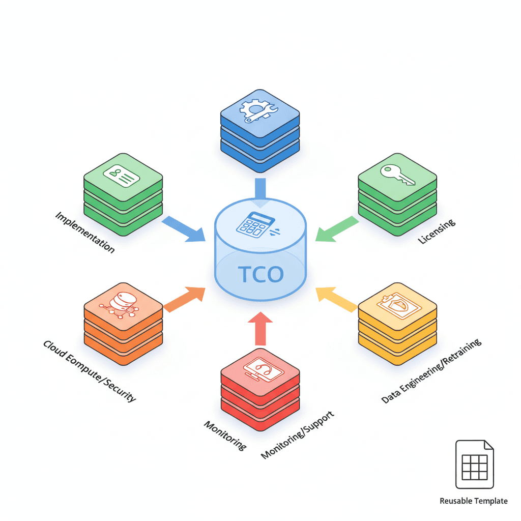 How to Calculate Total Cost of Ownership (TCO) for AI Process Automation: Template & Worked Examples